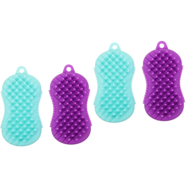 2 Pcs Silicone Bath Brush Baby Scrubber for Body Hair-washing Massage