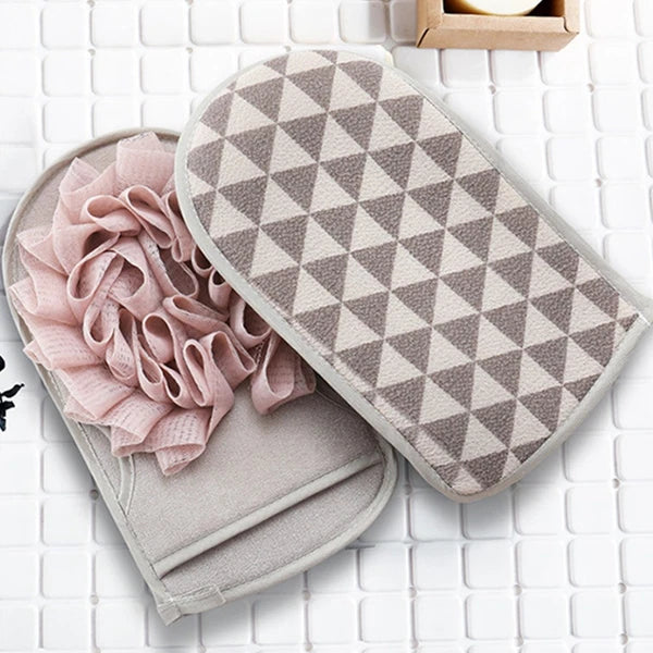 3 Pcs Bath Mitts Dual Side Sponge Shower Scrubber Exfoliating Body Brush