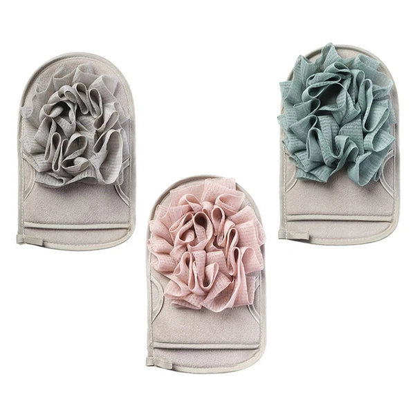 3 Pcs Bath Mitts Dual Side Sponge Shower Scrubber Exfoliating Body Brush