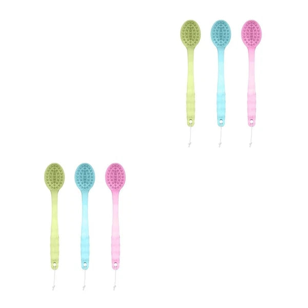3pcs Long Handle Bath Brush Bath Shower Scrubber Skin Massager