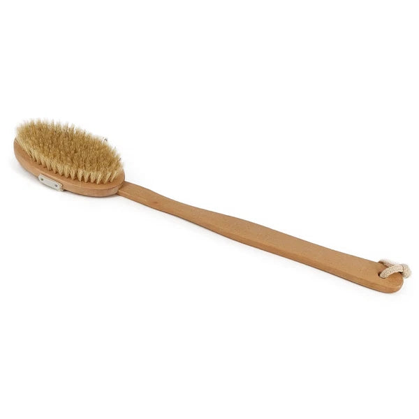 1pc Brush Natural Bristle Wood Handle Body Scrubber Shower Bath Brush Brushing