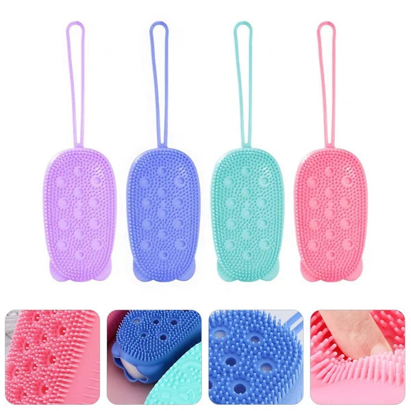 4 Pcs Silicone Bath Towel Body Scruber Soft Scrubber Men and Women Brush Shower