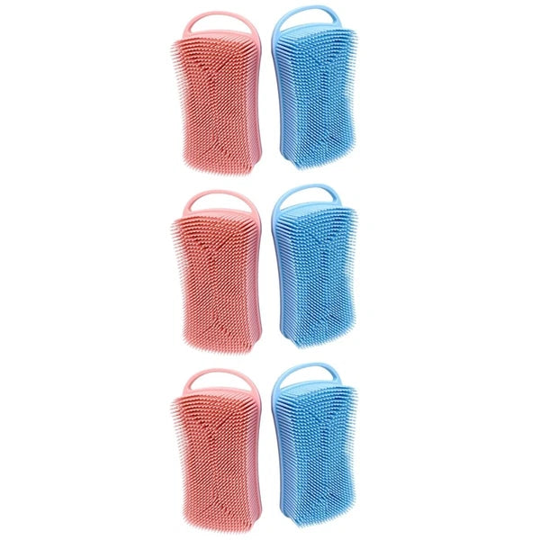 2 Pcs Silicone Shampoo Brush Double-sided Soft Scrubbing