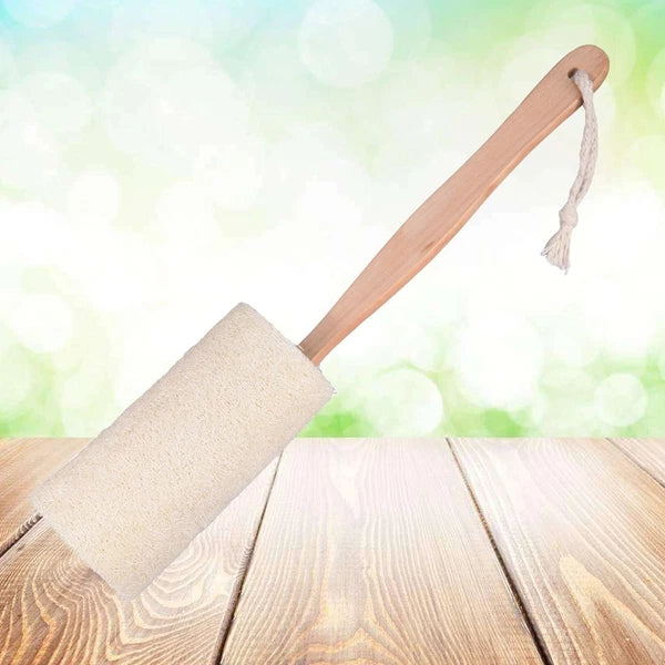 Wooden Loofah Bath Brush Natural Exfoliating Sponge Body Scrub Scrubber for