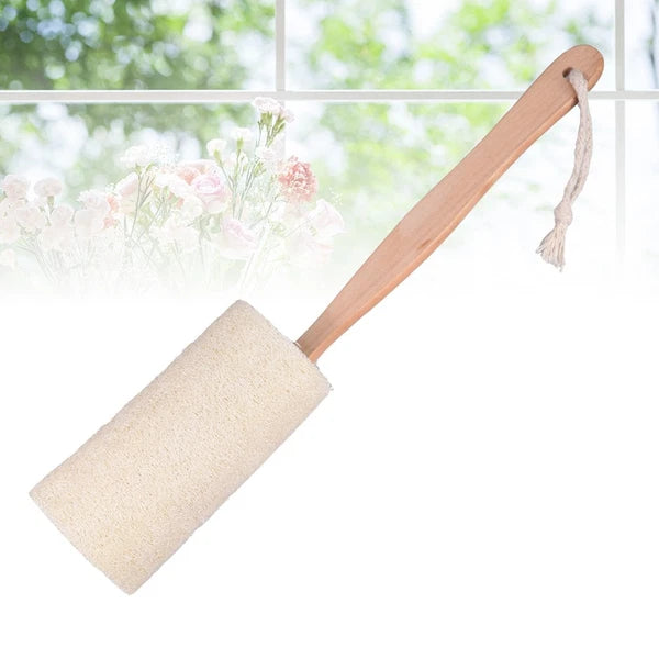 Long Handle Bath Wooden Loofah Brush Back Scrubber Natural Exfoliating with