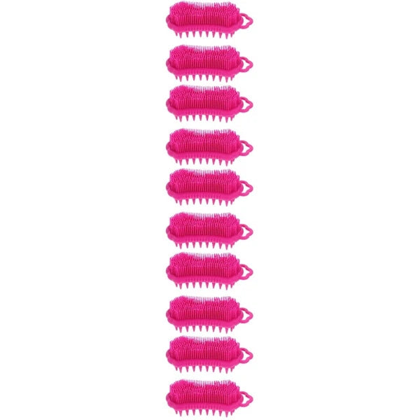 2Pcs Silicone Body Scrubber Head Brush Hair Scalp Brush Exfoliating Bath Brush