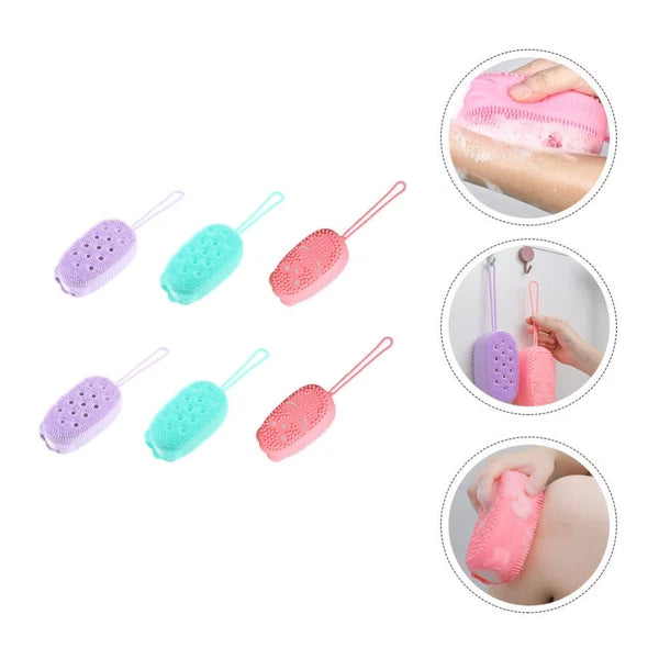 6 Pcs Bath Brush Body Exfoliating Silicone Cleaning Bathroom Massager