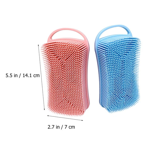 2 Pcs Silicone Shampoo Brush Double-sided Soft Scrubbing
