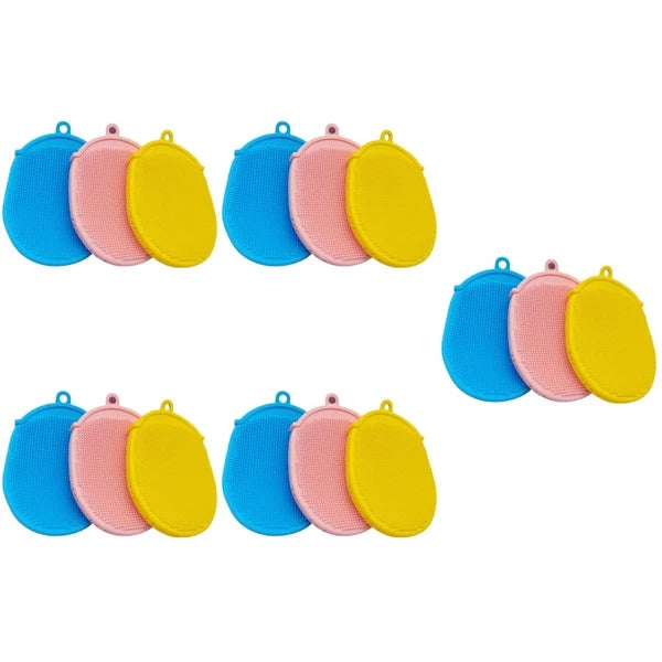 3 Pcs Bath Brush Body Scruber Exfoliator Scrubber Massage Silicone Scrubbers