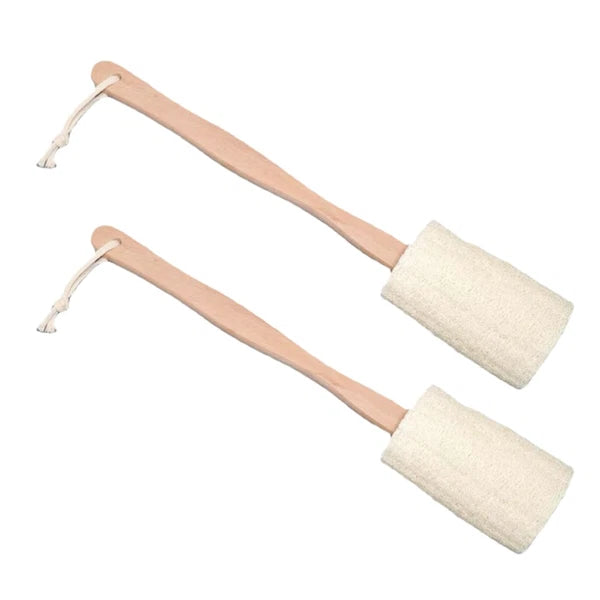 2Pcs Loofah Back Scrubber with Long Handle for Shower Bath Exfoliation