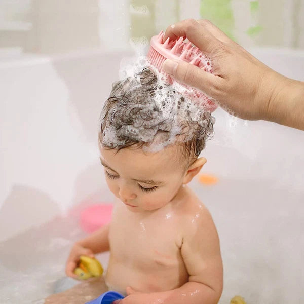 2 Pcs Bath Brush Shower Body Scrubber Baby Hair Washing Scrubbing