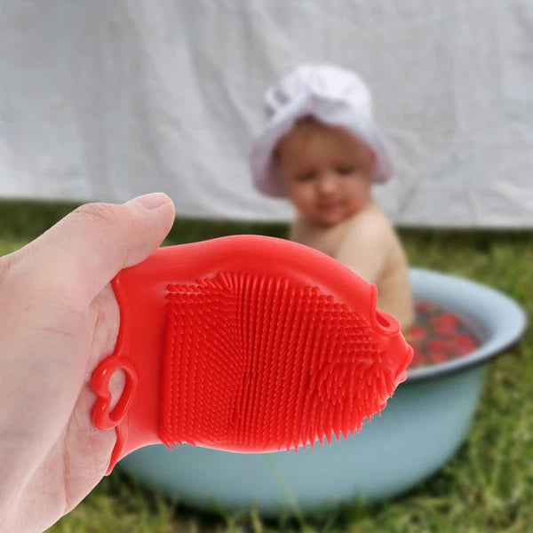 Silicone Shampoo Brush Baby Bath Shower Brushes for Exfoliating Scrubber