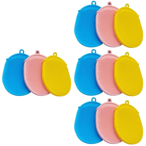 3 Pcs Bath Brush Body Scruber Exfoliator Scrubber Massage Silicone Scrubbers