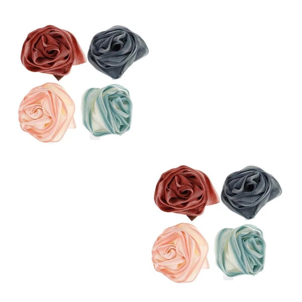 4 Pcs Bath Ball Flower Back Brush for Shower Men Body Exfoliator Scrubber