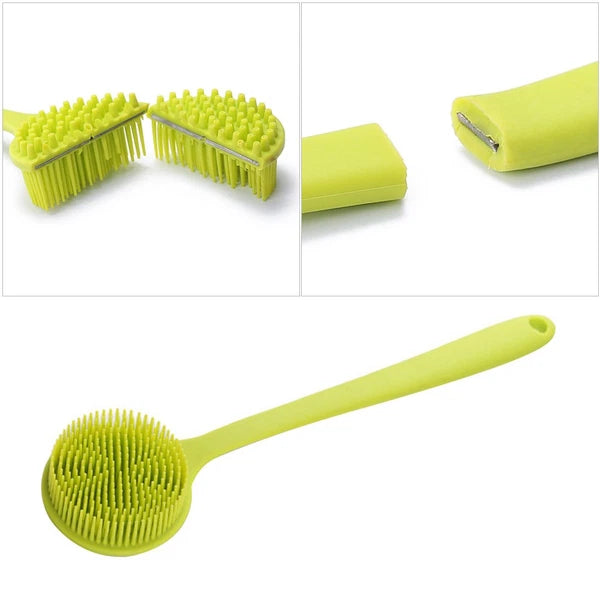 Silicone Body Brush Long Handle Shower Brush Body Scrub Bath Brush for Back