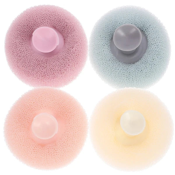 4Pcs Shower Scrubber Shower Tool Shower Brush With Suction Cup Bathing Tool