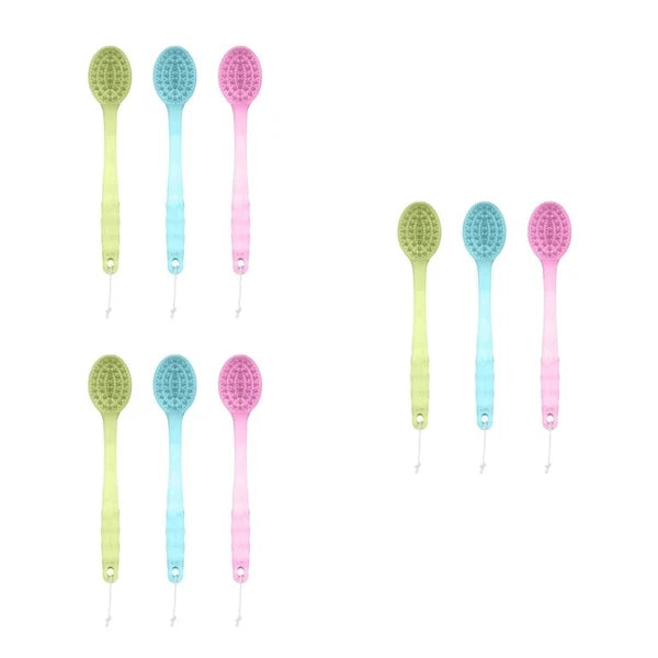 3 Pcs Long Handle Bath Back Brush Shower Body Massage Exfoliating Brush