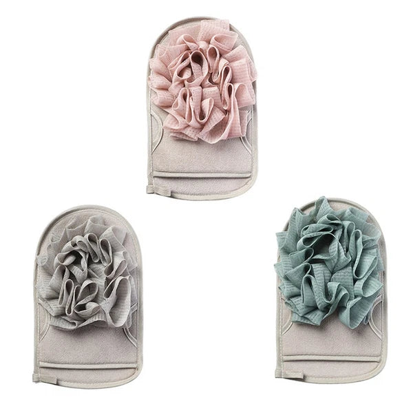 3 Pcs Bath Mitts Dual Side Sponge Shower Scrubber Exfoliating Body Brush