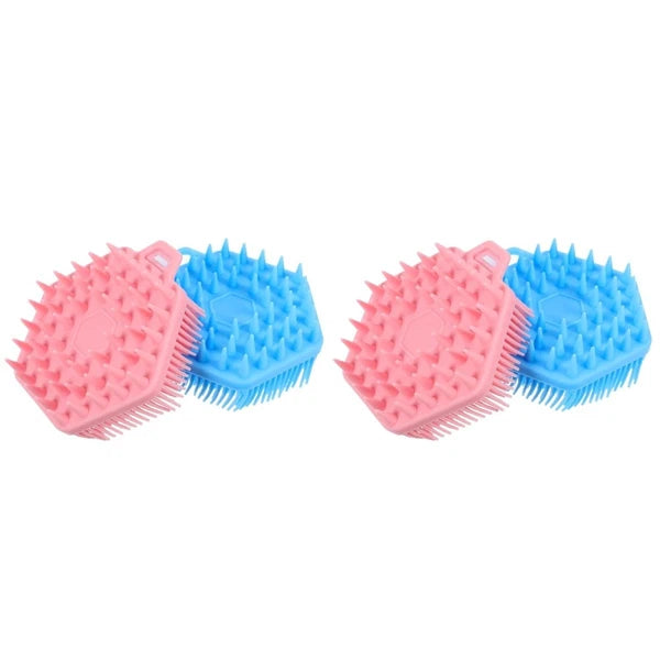 2 Pcs Bath Massage Brush Man Silicone Scrubber Men Bathing Accessories
