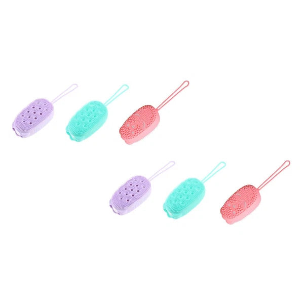 6 Pcs Bath Brush Body Exfoliating Silicone Cleaning Bathroom Massager