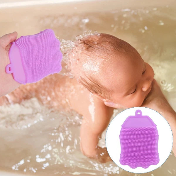 Silicone Hair Shampoo Child Baby Bath Brush Infant Massage Scrubber