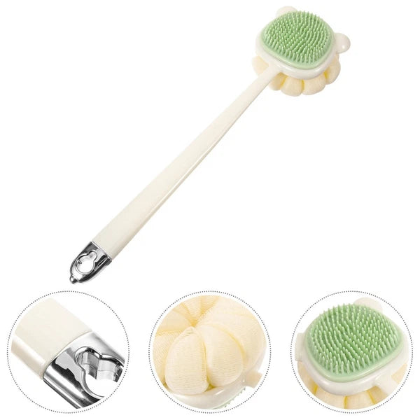 Long Handle Bath Brush Soft Bristles Back Scrubber for Shower Use