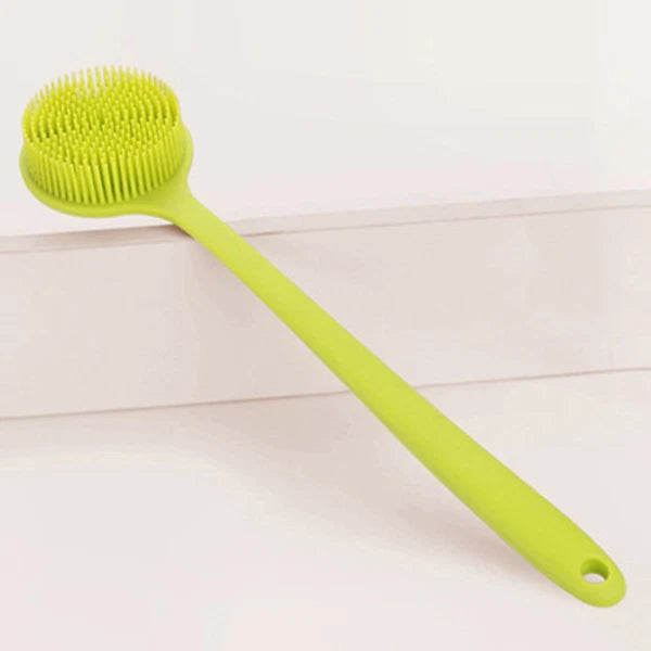 Bath Brush Silicone Body Shower Scrubber Exfoliator Man Long Handle