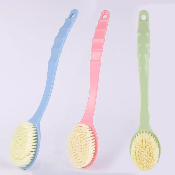 3 Pcs Long Handle Bath Brushes Shower Brushes Soft Bristle Body Scrubbers