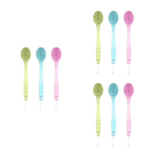 3pcs Long Handle Bath Brush Bath Shower Scrubber Skin Massager