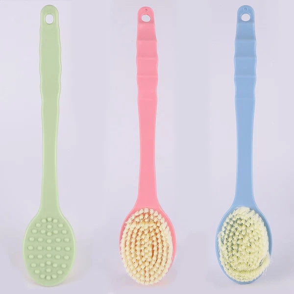 3 Pcs Long Handle Back Brush Bathing Accessories Cleaning Scrubbers