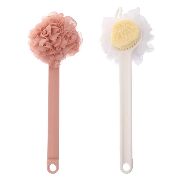 2pcs Long Handle Bath Brush Bristle Bathing Brush Household Long Handle Brush