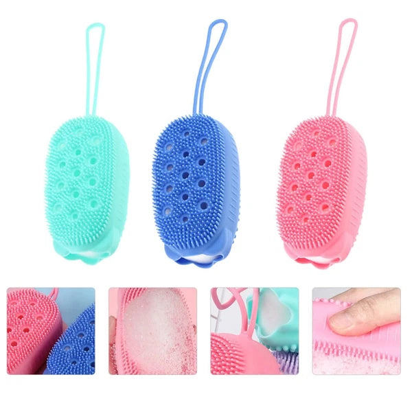 3pcs Silicone Bathing Brushes Double-sided Skin Massager Brushes Shower