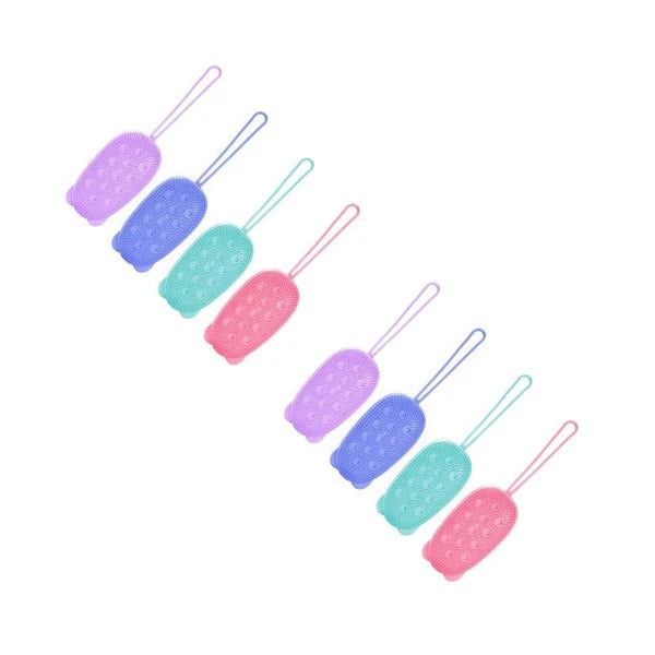 4 Pcs Silicone Bath Towel Body Scruber Soft Scrubber Men and Women Brush Shower