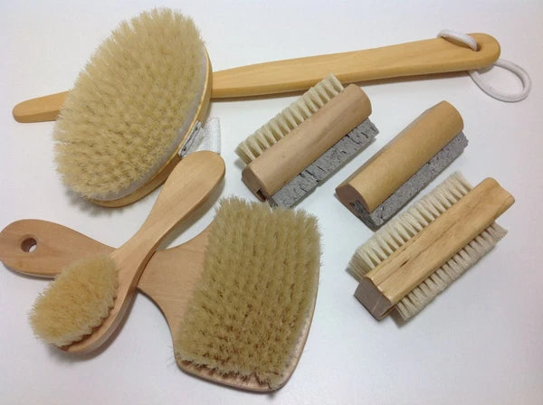 Wood Brush Natural Bristle Sauna Brush Face Brush Nailbrush Bath Brush Pumice
