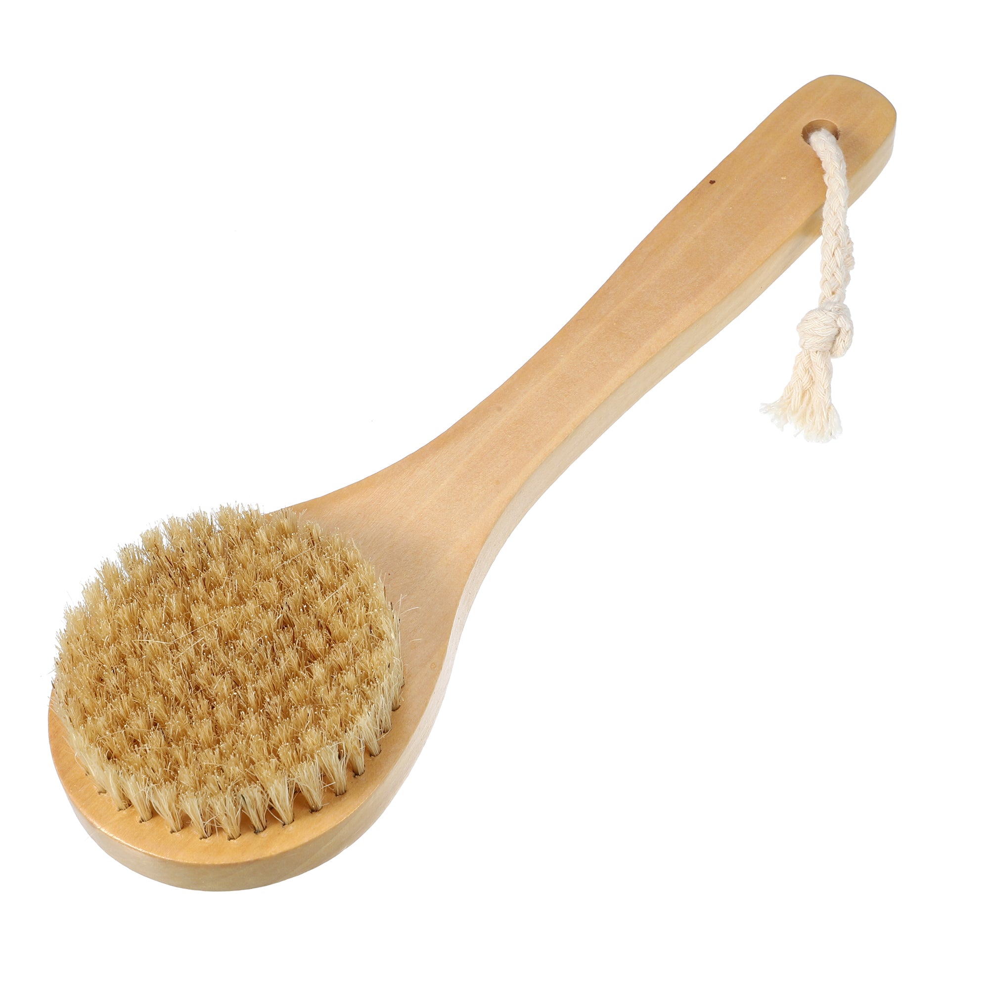 1pcs Bath Brush Back Scrubber Wood for Shower with Short Handle Brown